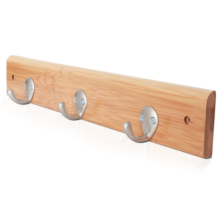 Bamboo and Stainless Steel Wall Mounted Towel Hook