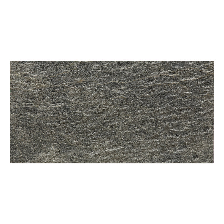Frosted Quartz Gray Stone Glue-Up Wall Tiles, 12in x 24in