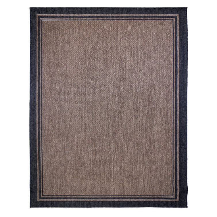 Havana Brown 5' x 7' Stain-Resistant Synthetic Flat Woven Rug
