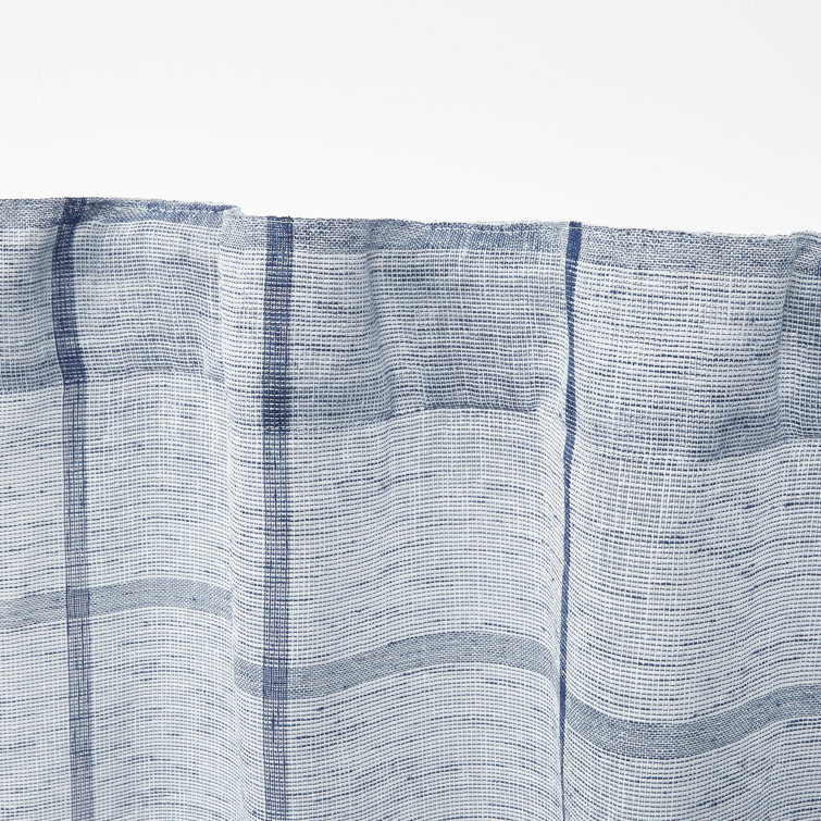 Indigo Sheer Polyester Voile Curtain Panel with Hidden Tabs