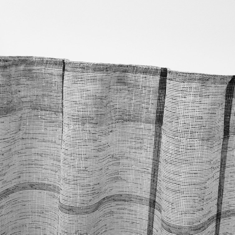 Black Sheer Polyester 96" Window Curtain Panel