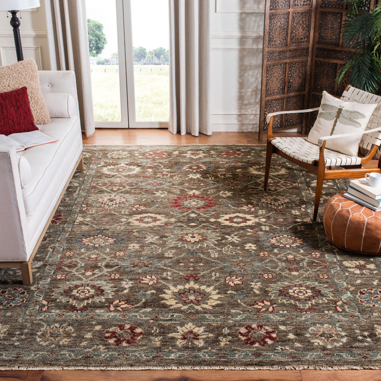 Samarkand Hand-Knotted Red Wool 6' x 9' Area Rug