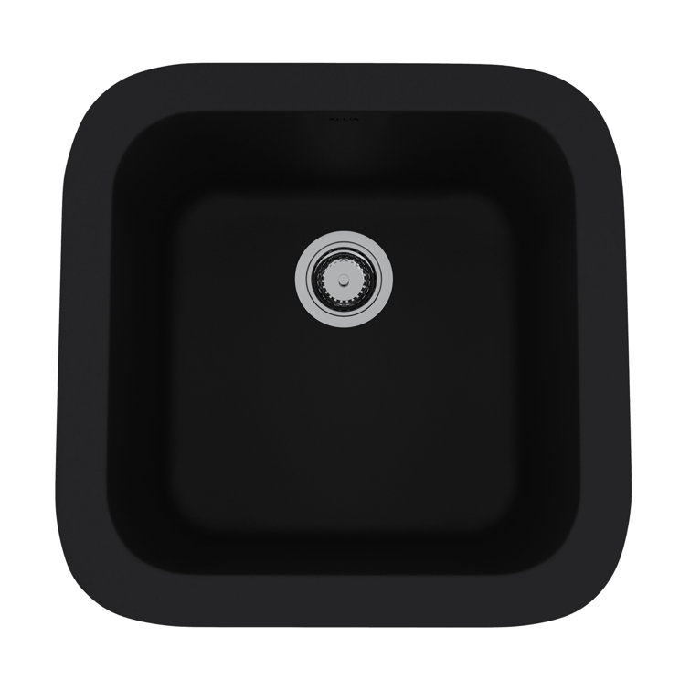 Matte Black Square Fireclay Drop-In Single Basin Sink
