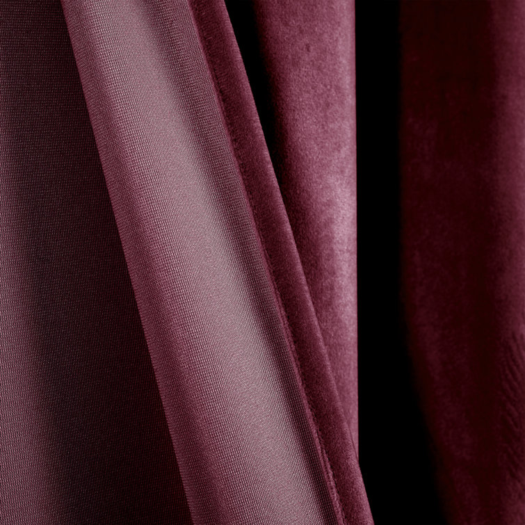 Plum Velvet Blackout Grommet Window Curtains, 95" Length