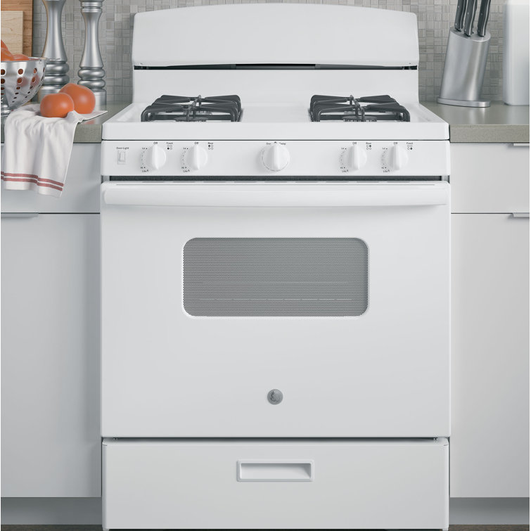 30" White Freestanding Gas Range with 4.8 cu. ft. Oven