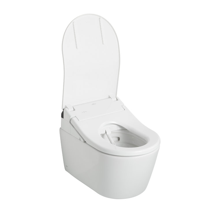 Cotton White Wall-Hung Elongated Toilet Bowl with CeFiONtect