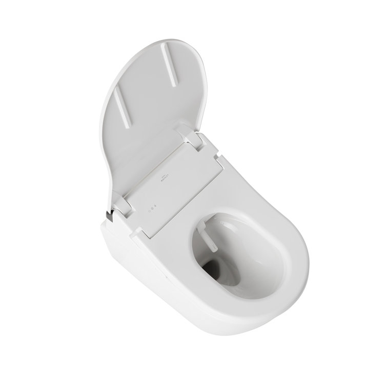 Cotton White Wall-Hung Elongated Toilet Bowl with CeFiONtect