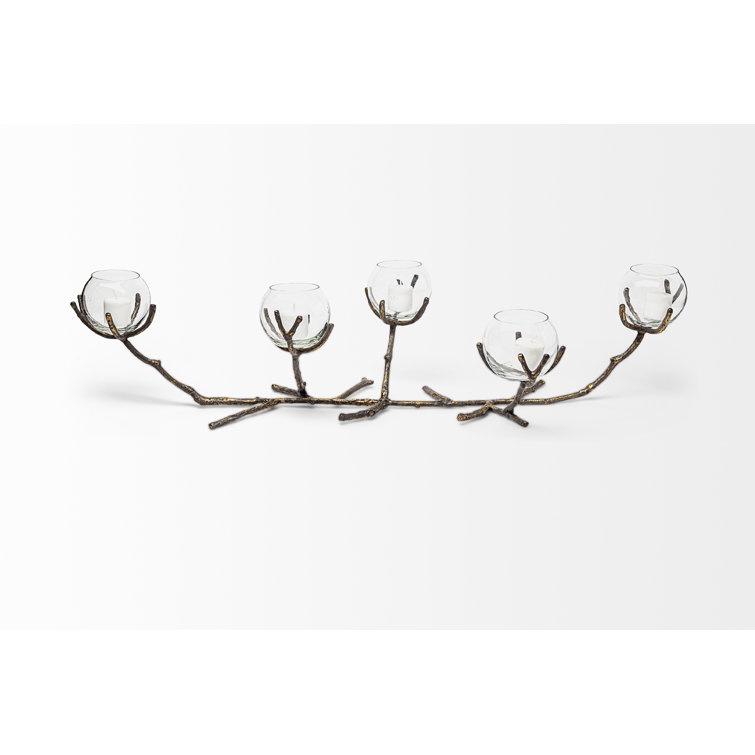 Rustic Vine 30'' Distressed Wood Five-Arm Candelabra