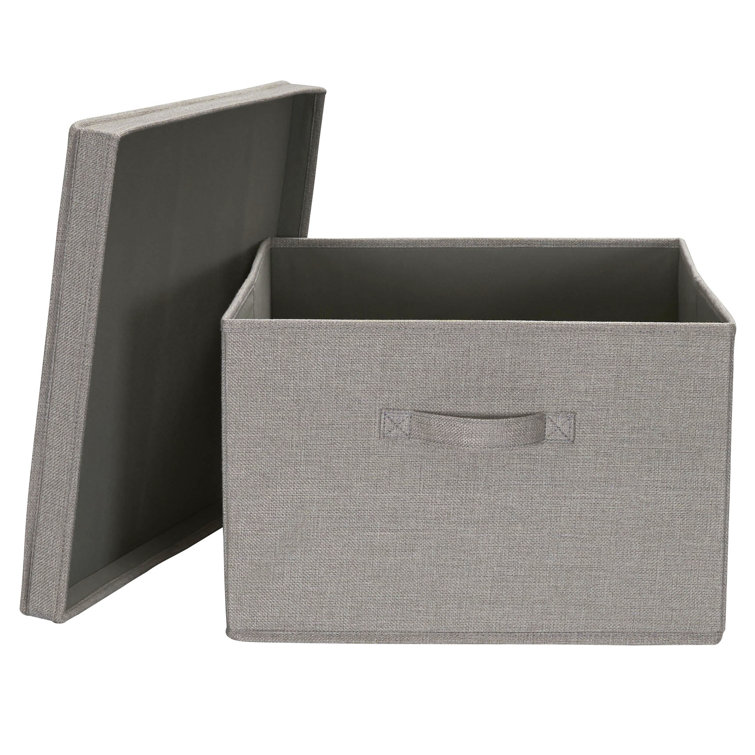 Graphite Jumbo Fabric Storage Bins with Lids
