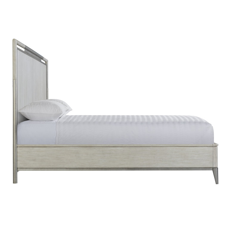 Champagne Queen Wood and Metal Frame Bed with Headboard