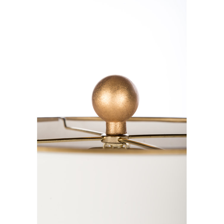 Elegant Cream Marble Table Lamp with Off-White Parchment Shade