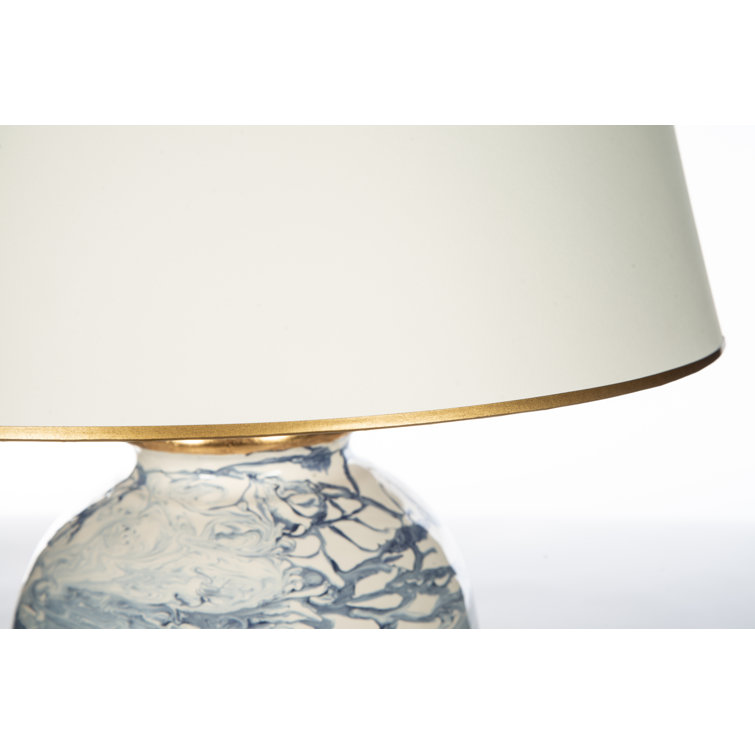 27" White Ceramic Table Lamp with Parchment Shade