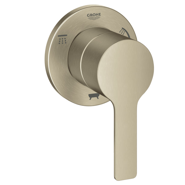 Modern European Brushed Nickel Wall-Mounted 3-Way Shower Diverter