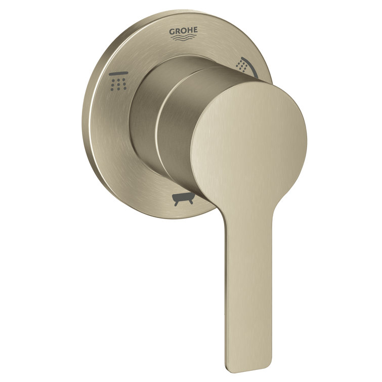 Modern European Brushed Nickel Wall-Mounted 3-Way Shower Diverter