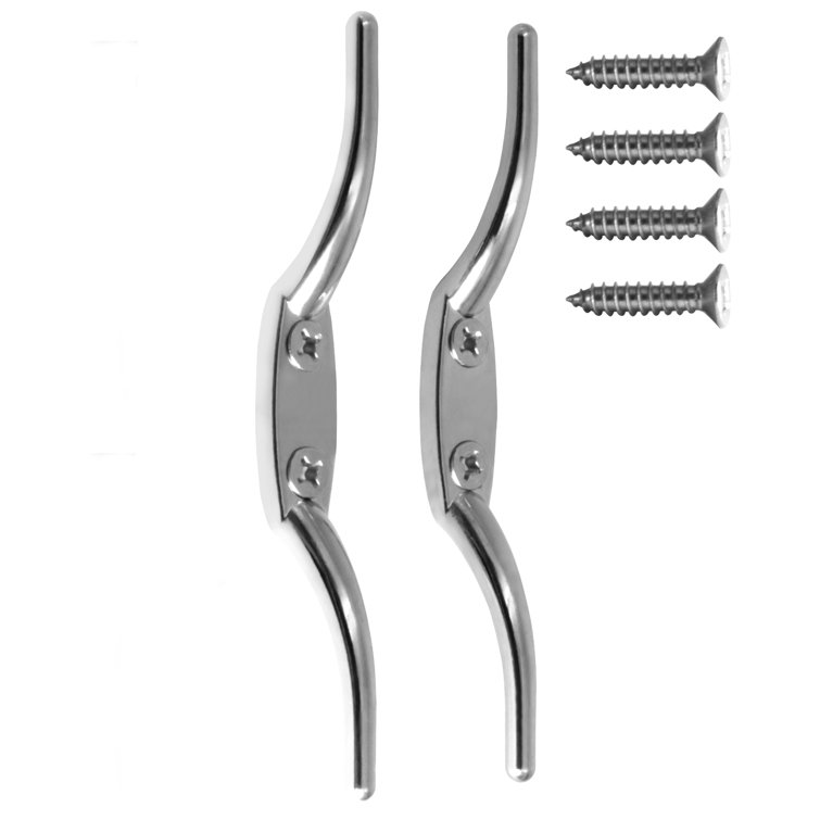 Silver Zinc Alloy Flagpole Cleat Hook Set with Screws