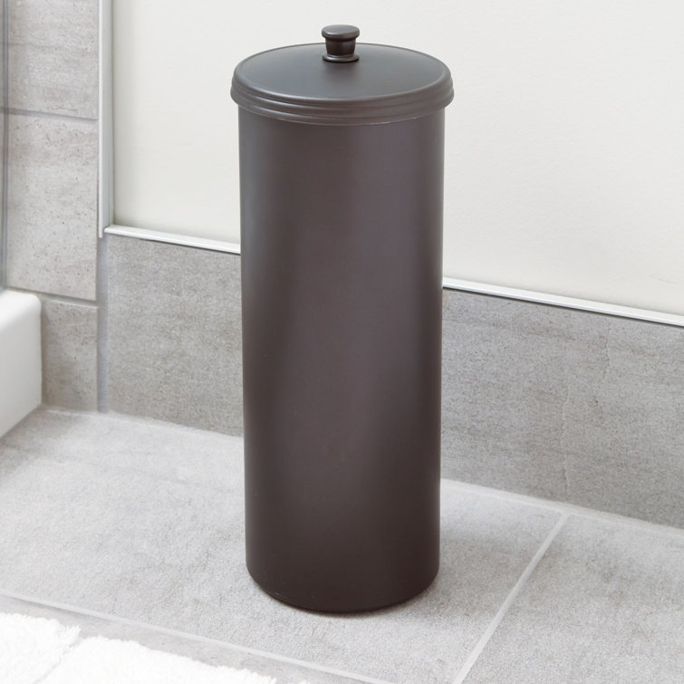 Bronze Freestanding Toilet Paper Holder with Lid, 15.5"