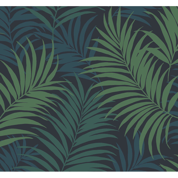Luxe Retreat Midnight Blue Juniper Spearmint Double Roll Wallpaper