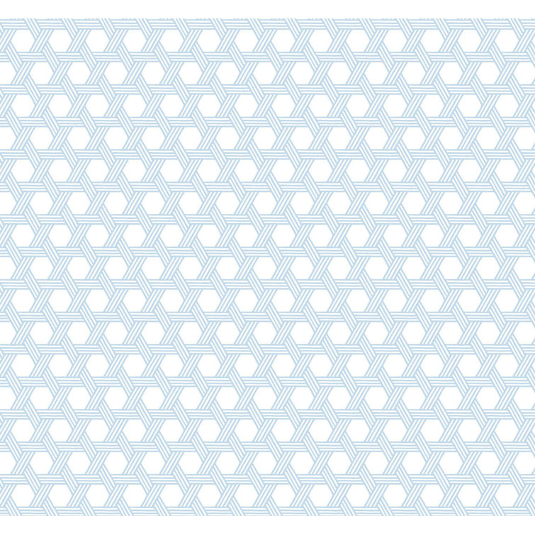 Cabana Wicker Carolina Blue & Eggshell Geometric Wallpaper