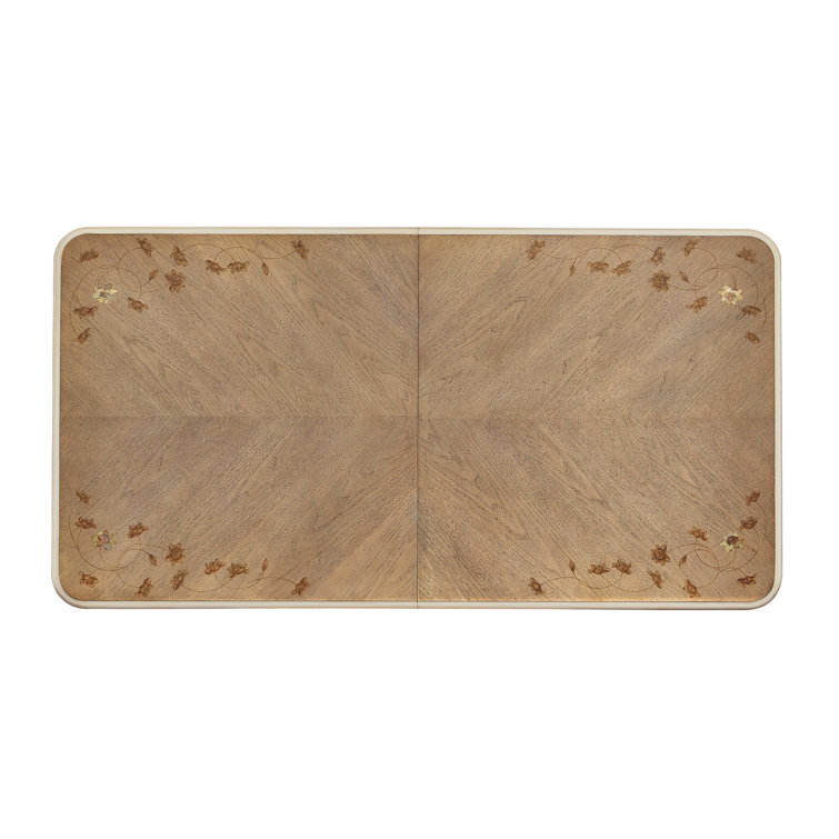 Fontainebleau Rectangular Brown and Gold Extendable Dining Table
