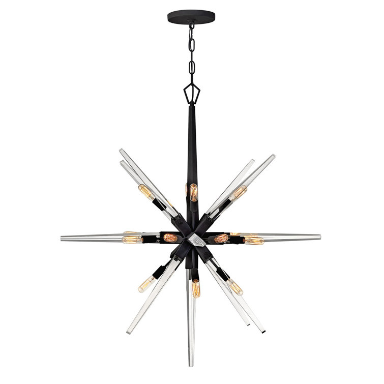 Black Crystal 16-Light Dimmable Sputnik Chandelier