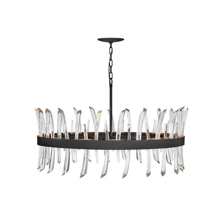 Black Crystal 10-Light Large Chandelier