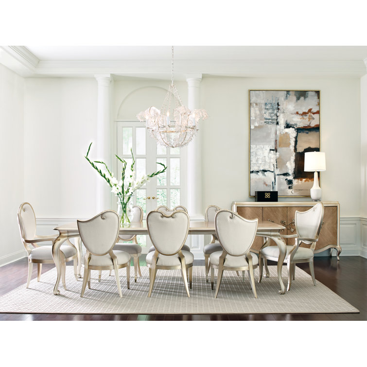 Fontainebleau Rectangular Brown and Gold Extendable Dining Table