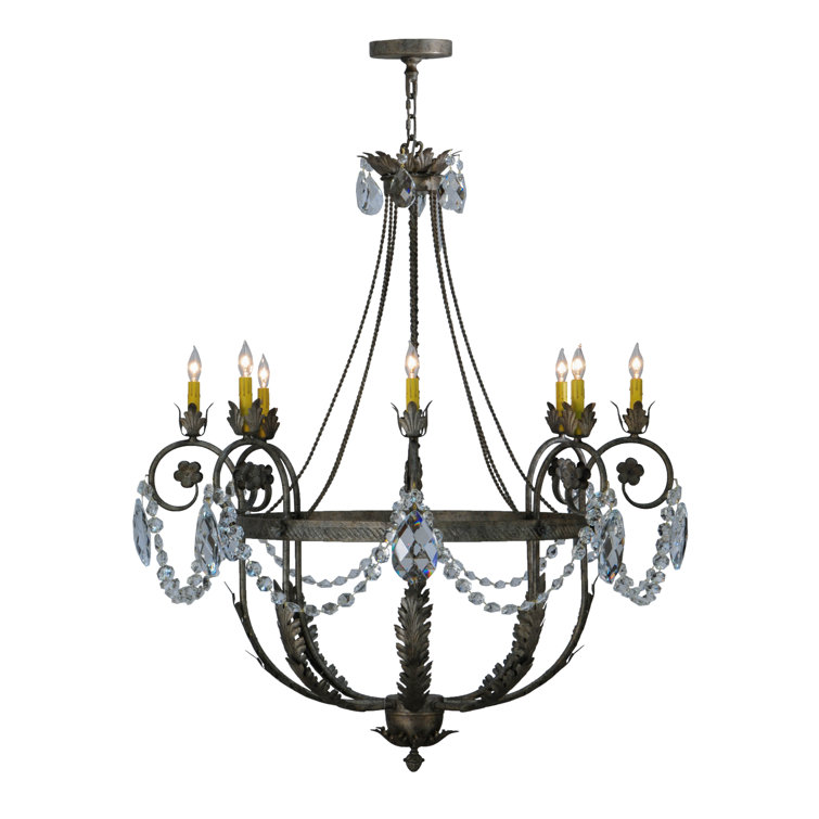 Antonia 8-Light Iron Chandelier with Faux Candlelights