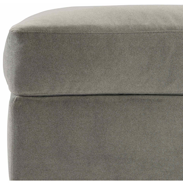 Casual Gray 30" Transitional Square Upholstered Ottoman
