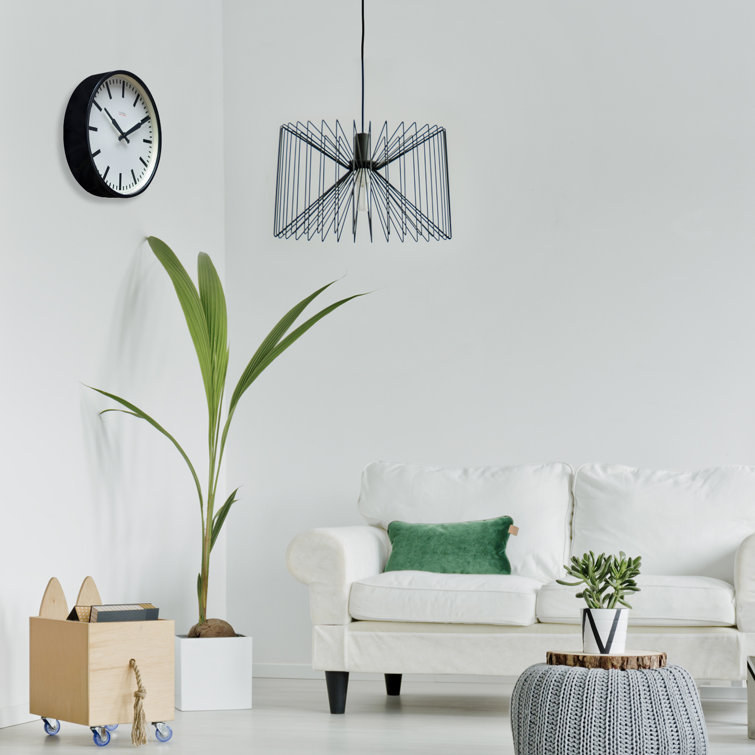12'' Black and White Metal Wall Clock with Silent Quartz Movement