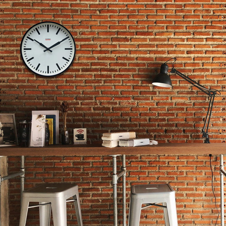 12'' Black and White Metal Wall Clock with Silent Quartz Movement