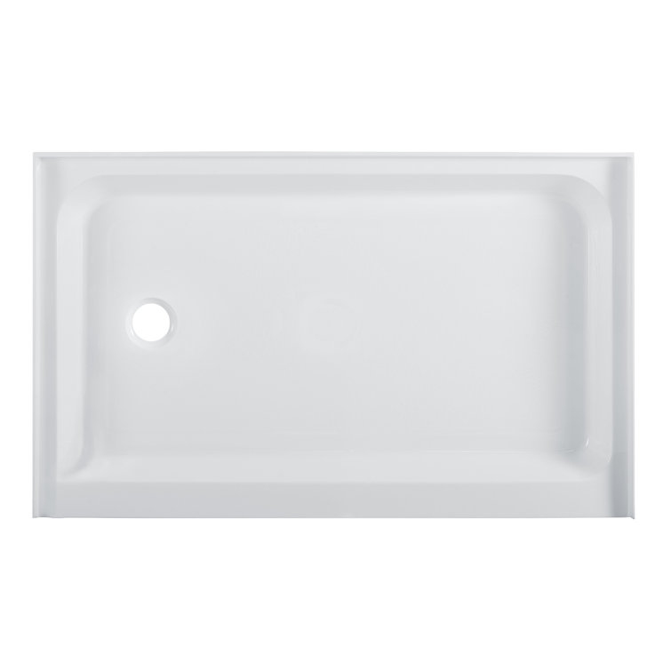 Voltaire 48" x 36" White Acrylic Single-Threshold Shower Base