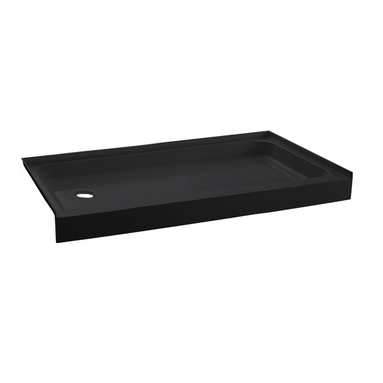 Voltaire 60" x 32" White Acrylic Shower Base with Left-Hand Drain
