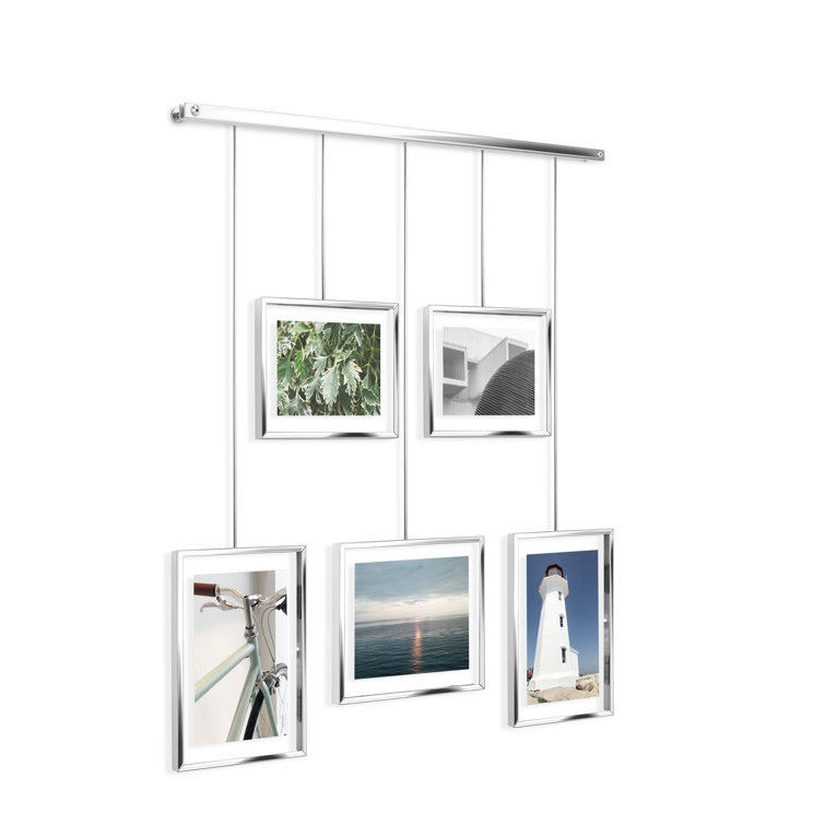 Chrome Floating Wall-Mounted 4x6 Picture Frame Set
