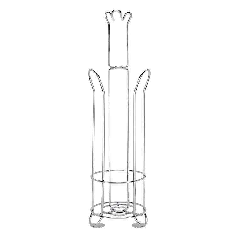 Chrome Free Standing Toilet Paper Holder with Storage