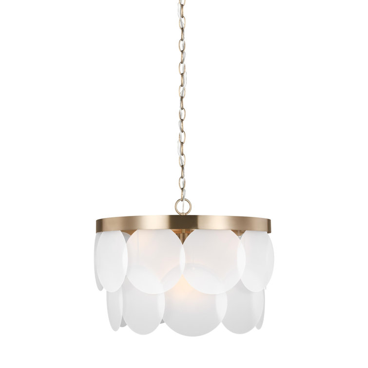 Satin Bronze and Glass 6-Light Round Pendant