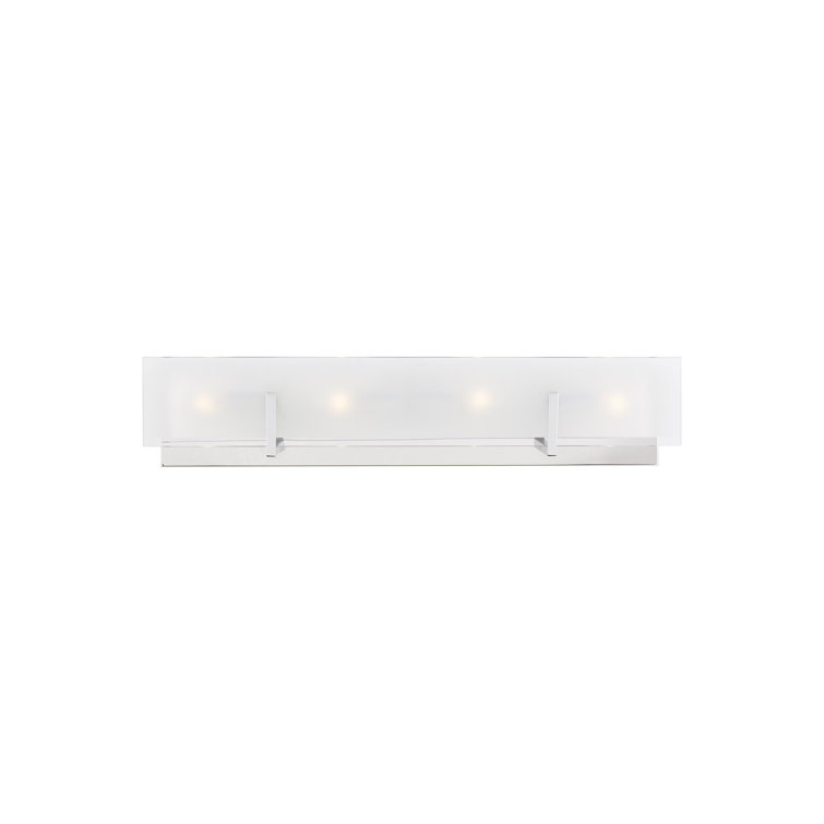 Syll 26" Chrome Rectangular 4-Light Dimmable Vanity Fixture