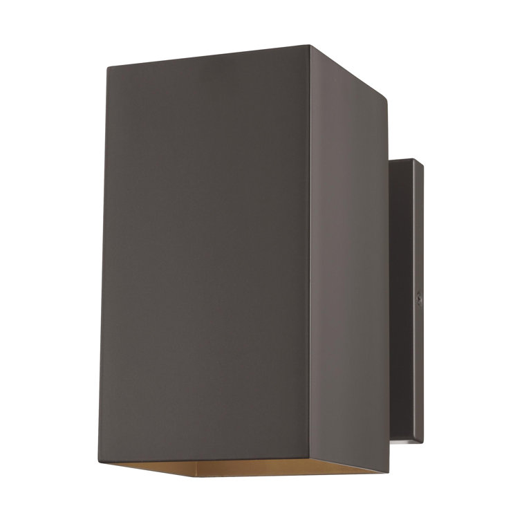Bronze Rectangular Direct Wired Outdoor Lantern Sconce