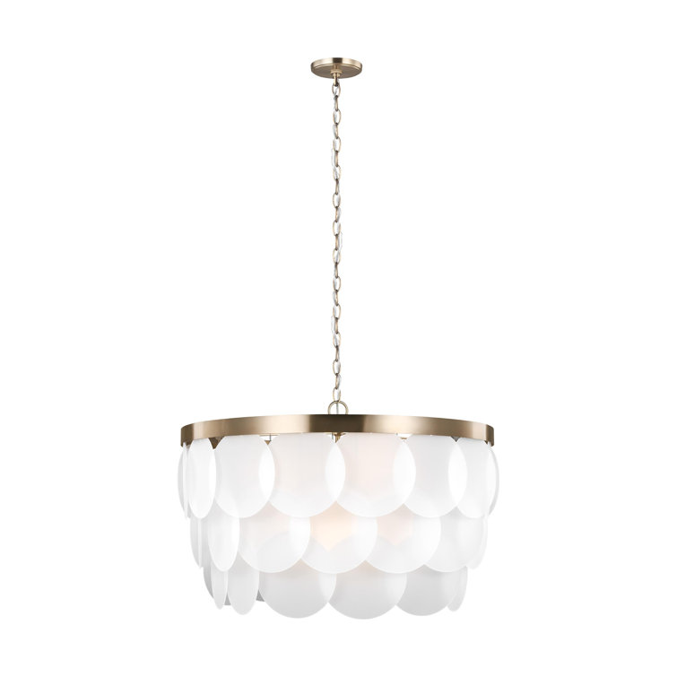 Mellita Satin Bronze 8-Light Tiered Glass Pendant