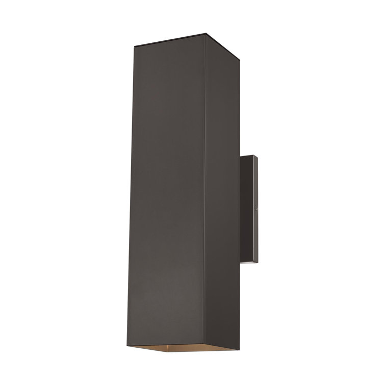Bronze Rectangular Aluminum Outdoor Wall Light