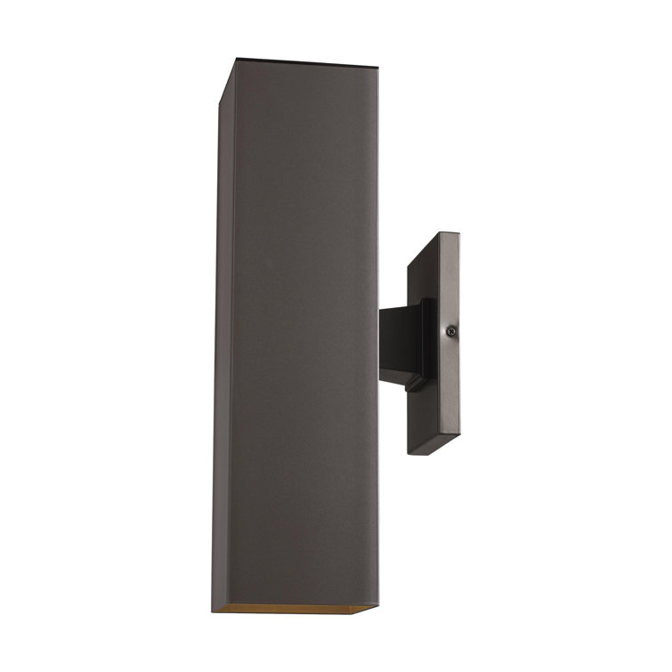 Bronze Rectangular Aluminum Outdoor Wall Light