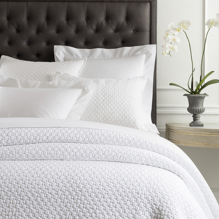 Lodi White Cotton Matelasse Standard Sham