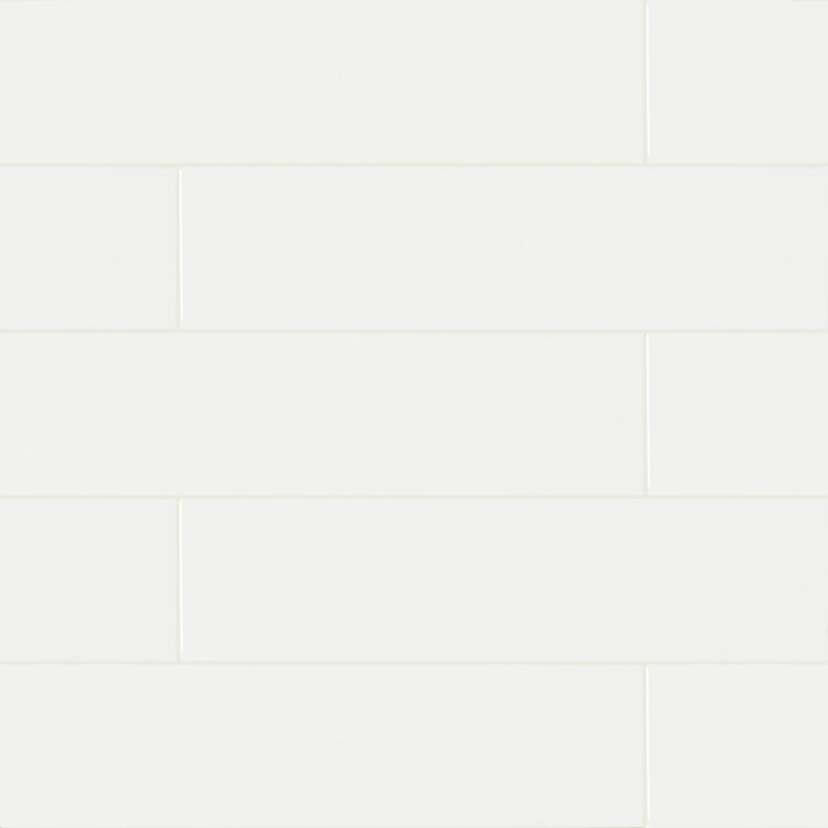 White Glossy 4'' x 16'' Ceramic Subway Tile