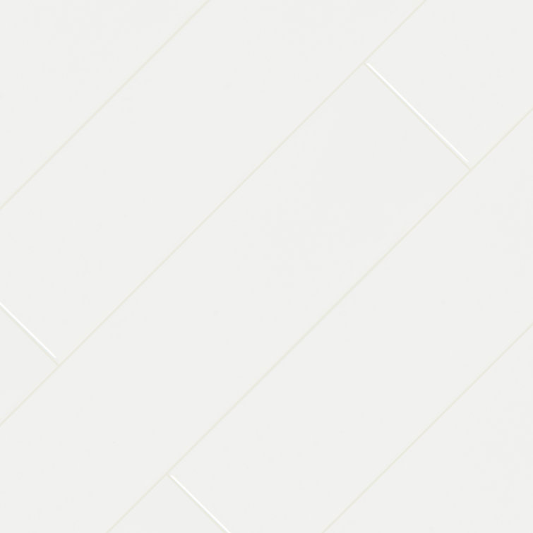 White Glossy 4'' x 16'' Ceramic Subway Tile