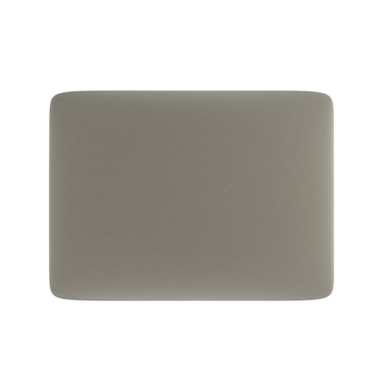 Mila 31" Gray Upholstered Ottoman with Tapered Legs