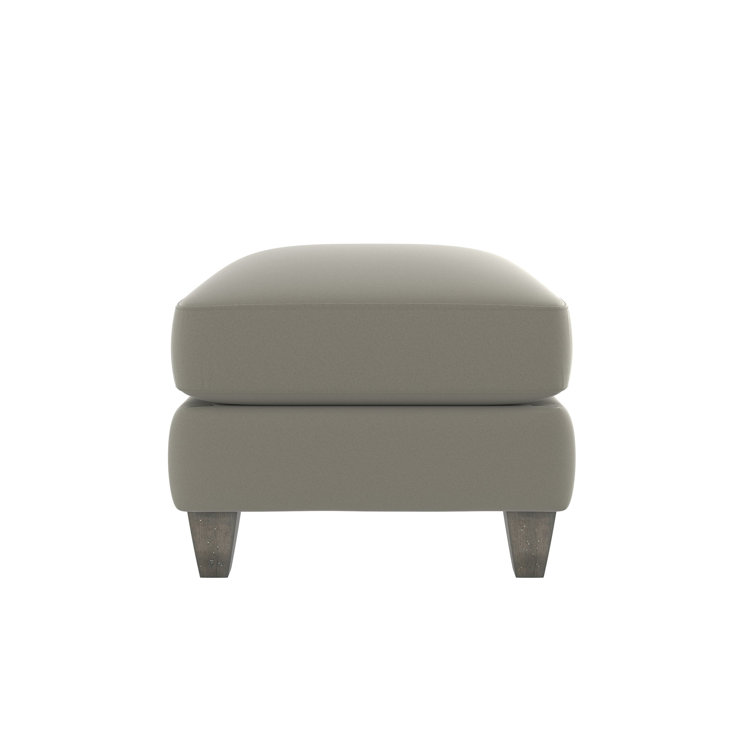 Mila 31" Gray Upholstered Ottoman with Tapered Legs