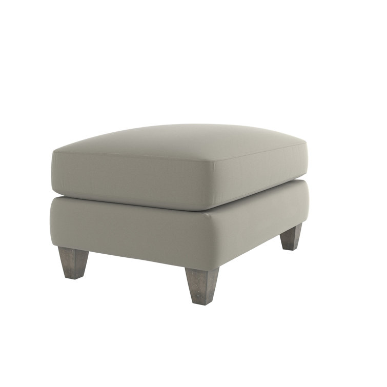 Mila 31" Gray Upholstered Ottoman with Tapered Legs