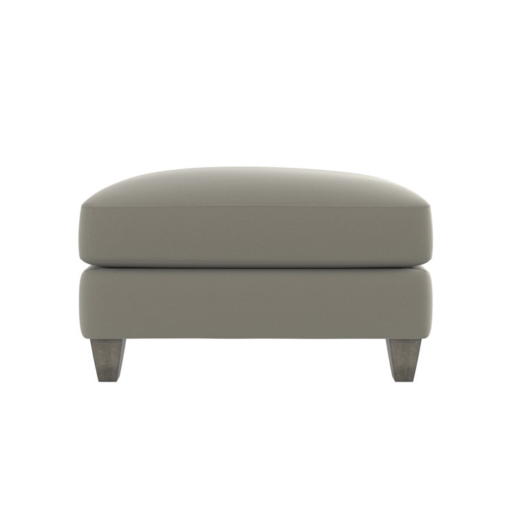 Mila 31" Gray Upholstered Ottoman with Tapered Legs