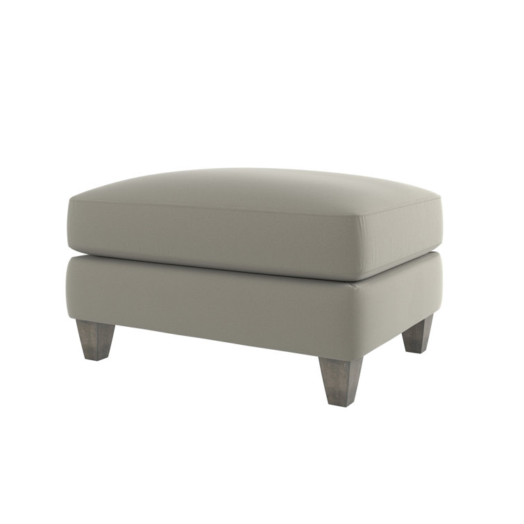 Mila 31" Gray Upholstered Ottoman with Tapered Legs