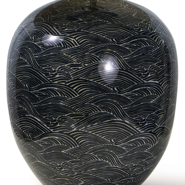 Ebony Harbor Inspired Ceramic Table Lamp with Linen Shade