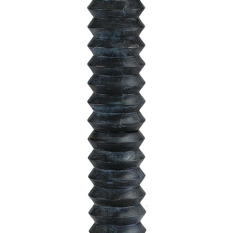 Ebony and Brass Accordion 2-Light Floor Lamp with Linen Shade